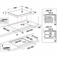 Plaque de Cuisson à Induction Whirlpool 4 Feux 60 cm WSQ2160NE Noir Tunisie
