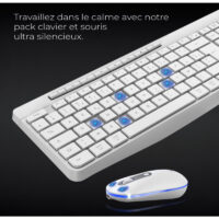 Ensemble Clavier Et Souris Gamer Sans Fil Advance R-type Cls-3100 Rgb – Blanc -CLS-3100WT Tunisie