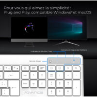 Ensemble Clavier Et Souris Gamer Sans Fil Advance R-type Cls-3100 Rgb – Blanc -CLS-3100WT Tunisie