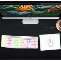 Ensemble Clavier Et Souris Gamer Sans Fil Advance R-type Cls-3100 Rgb – Blanc -CLS-3100WT Tunisie