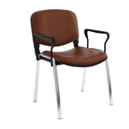 Chaise Attente ISO Poly 1 Place Avec Accoudoirs – Marron Tunisie