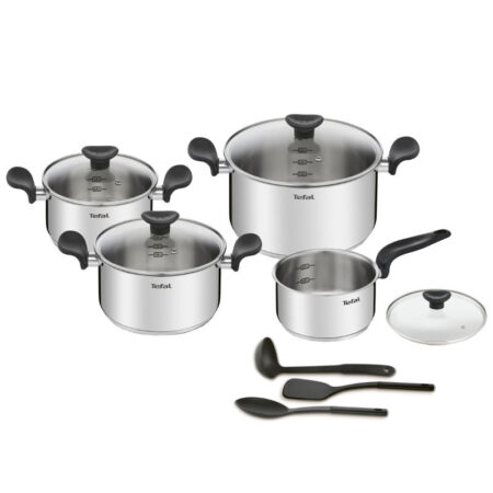 Batterie de Cuisine Primaire Tefal 11 Pièces E308SB74 Inox Tunisie