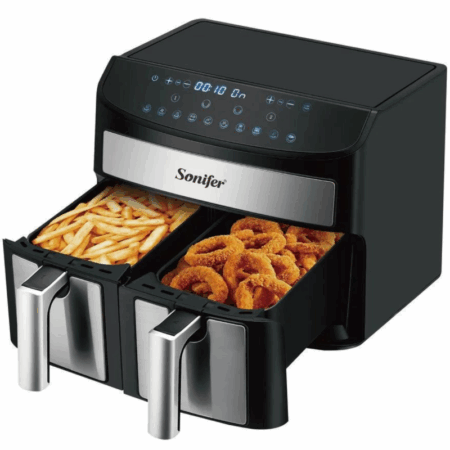 Friteuse Sans Huile Sonifer 7.6 L 2 Paniers SF-1023 Noir & Inox Tunisie