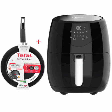 Friteuse Sans Huile Topmatic Avec Afficheur AF-1450D + Poêle Tefal 28 cm Gratuit Noir Tunisie
