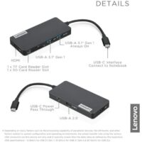 Lenovo hub Usb-c 7-in-1 Travel Hub – Noir – GX90T77924 Tunisie