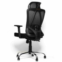 Chaise de Bureau Leonardo Noir – Base Chromée Tunisie