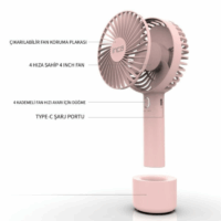 Mini Ventilateur Portable Rechargeable Inca FMI-12B – Rose -FMI-12P Tunisie