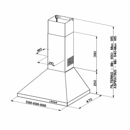 Hotte Pyramidale Beko CWB6441XNH 60 cm Inox Tunisie