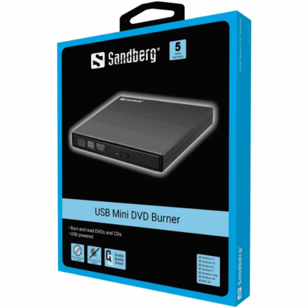 Mini Lecteur Dvd Sandberg Usb Mini Dvd Burner -Noir -133-66 Tunisie