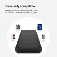 Power Bank Belkin Boost Charge 3 ports 10K  – Noir – BPB011BTBK Tunisie