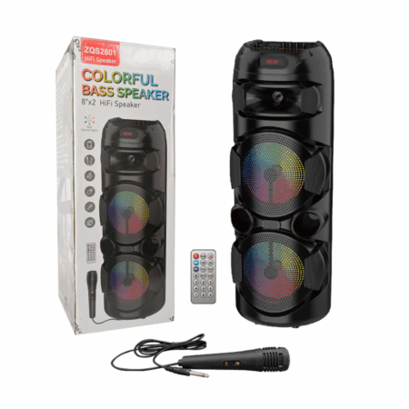 Haut-parleur Double Mode Sing-E karaoké DJ avec éclairage LED RVB – Noir – ZQS2801 Tunisie