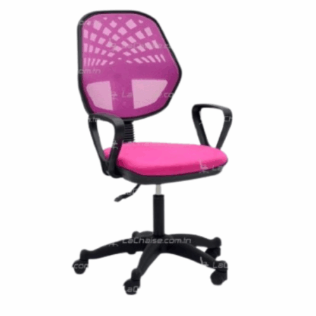 Chaise Evo Avec Accoudoirs Rose – Base Noir Tunisie