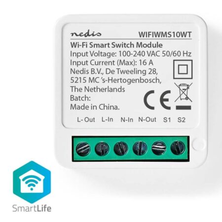 Interrupteur D&rsquo;alimentation Smartlife Nedis  Wi-fi 3680w -Blanc – WIFIWMS10WT Tunisie