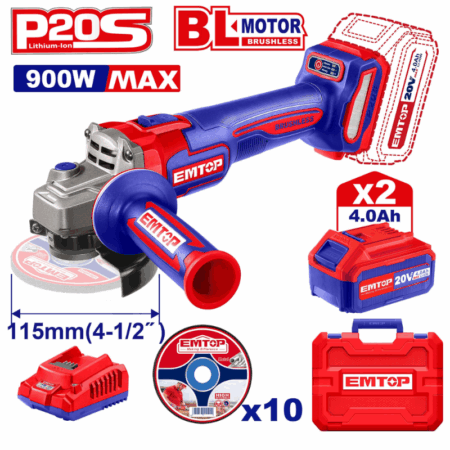 Meuleuse d&rsquo;angle sans fil électrique Emtop – ELAG211542 Tunisie