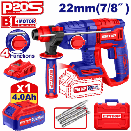 Marteau perforateur électrique sans fil Emtop – ELRH202081 Tunisie