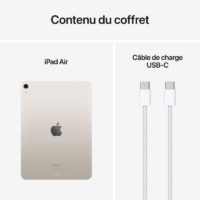 Apple iPad Air 2025 11&Prime; 8 Go 128 Go Wi-Fi – Starlight  – MC9Y4QA/A Tunisie