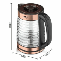 Bouilloire Électrique En Verre RAF 2.2 L R.7882 Noir Tunisie