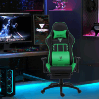 Chaise Gaming Dowinx LS-6670 Avec Fonction Massage Et Repose Pied- LS6670-VERT Tunisie