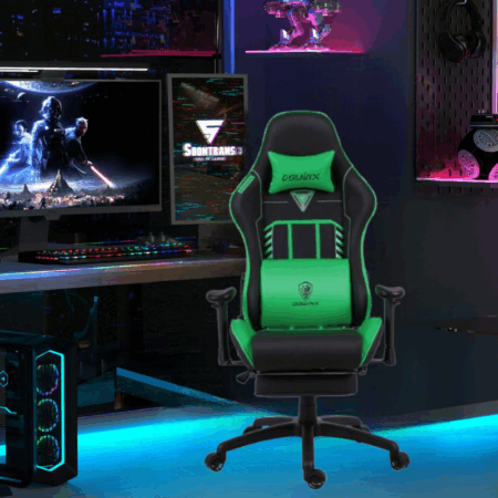 Chaise Gaming Dowinx LS-6670 Avec Fonction Massage Et Repose Pied- LS6670-VERT Tunisie