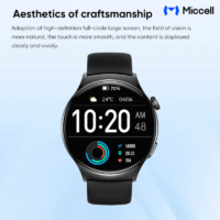 Montre Connectée Miccell Android et Iphone – Noir – SM03-BK Tunisie
