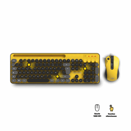 Ensemble Clavier & Souris Sans Fil ADVANCE PEPS Jaune – CLS-SMT-YE Tunisie