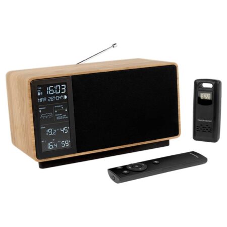 Haut Parleur Et Station météo Thomson Cosy – Bois & Noir -WS202TBK Tunisie