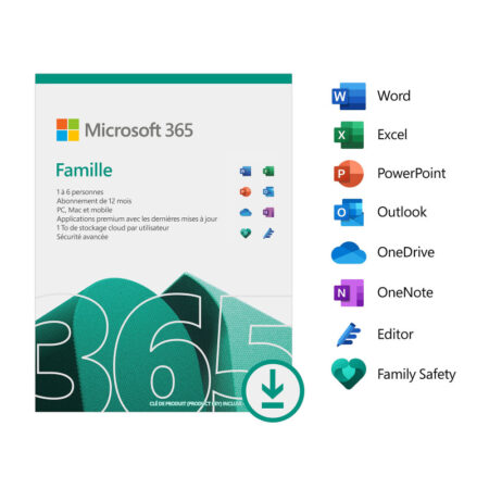 Microsoft 365 Family Esd 6 Utilisateurs 1 an – EP2-32291 Tunisie