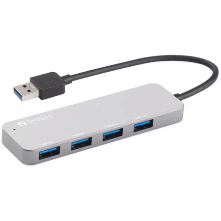 Hub USB Sandberg, USB 3.0 4 Ports + Micro USB- Gris – 333-88 Tunisie