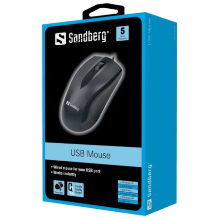 Souris Optique Sandberg USB Filaire – Noir – 631-01 Tunisie