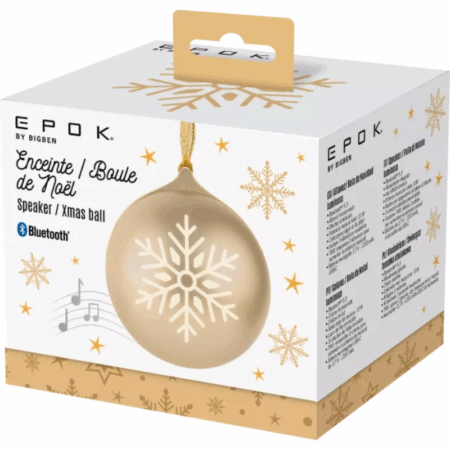 Boule de Noël Lumineuse EPOK avec Enceinte – Gold – XMASBALLGOLD Tunisie