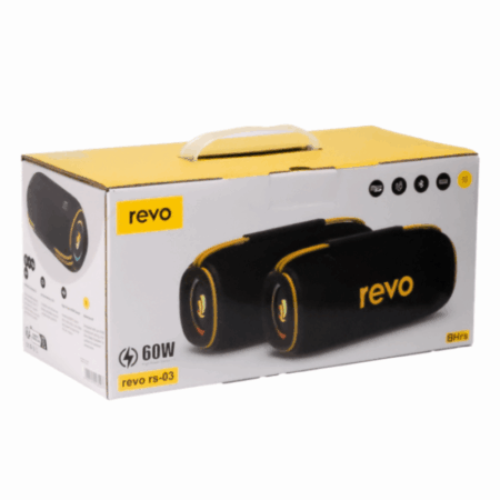 Haut-Parleur Bluetooth Revo Waterproof 60W & LED Intégrées- Noir – Rs-03 Tunisie