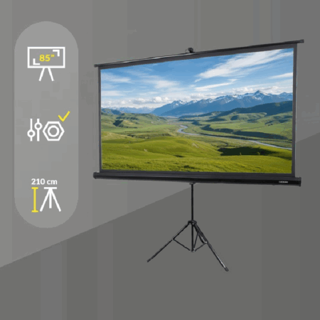Écran De Projection Overmax 85&Prime; Avec Trépied Pour Projecteur Portable – OV-TRIPOD SCREEN 85 Tunisie