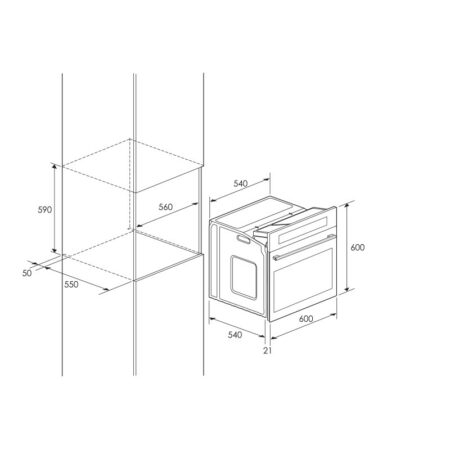 Four Encastrable Électrique Focus F.525B 60 cm Noir Tunisie