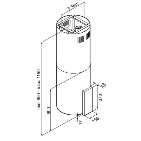 Hotte Centrale Tube VASTO Focus 39 cm Inox Tunisie