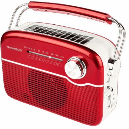 Radio Portable Sans Fil Thomson RTS450BTR à Recharge Solaire – Rouge – RTS450BTR Tunisie