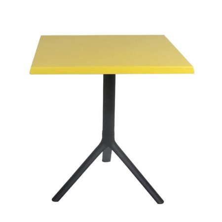 Table Bistrot Noa 3 Pieds 70×70 Cm Werzalit Socle Peinture Noir Sotufab – Jaune – TBIS144NR Tunisie