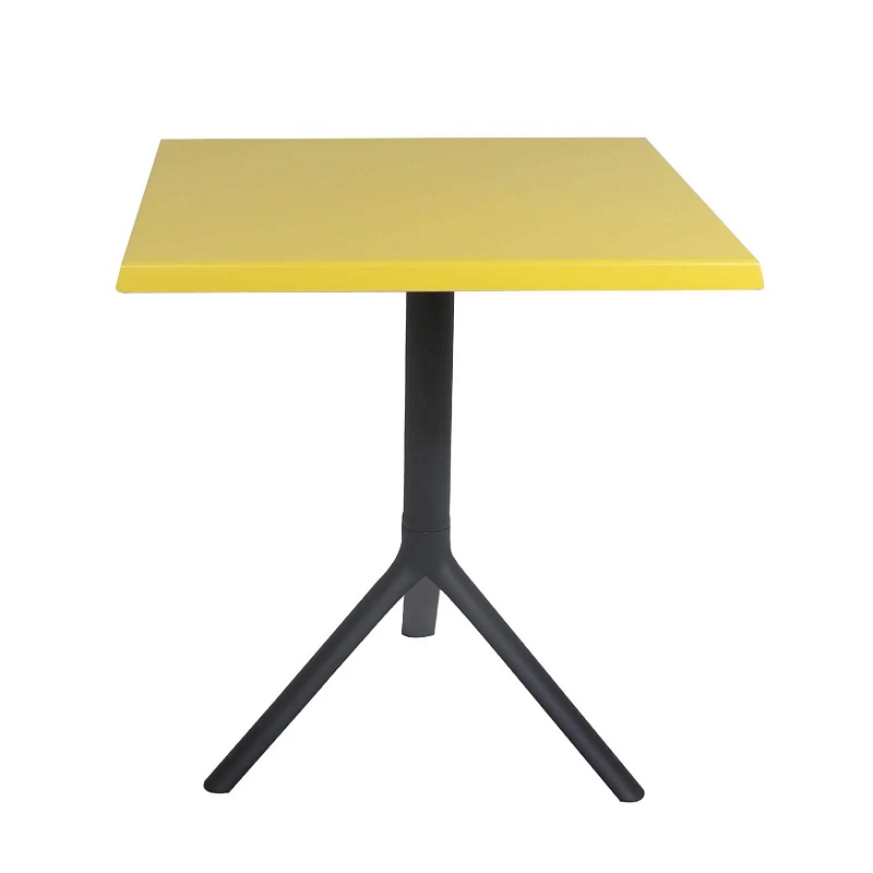Table Bistrot Noa 3 Pieds 70×70 Cm Werzalit Socle Peinture Noir Sotufab – Jaune – TBIS144NR