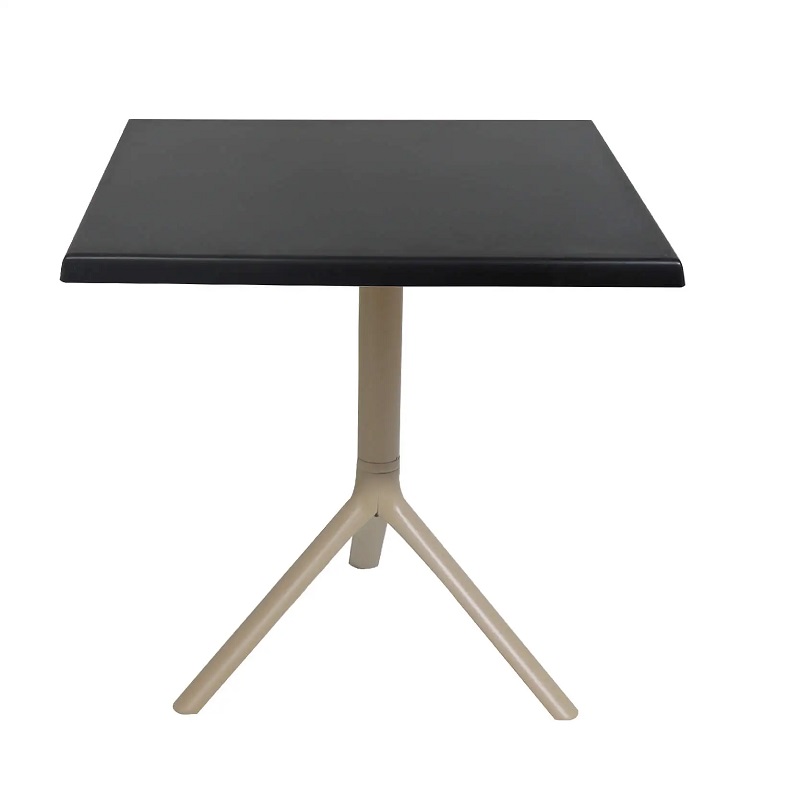 Table Bistrot Noa 3 Pieds 70×70 Cm Werzalit Socle Peinture Grège Sotufab – Noir – TBIS144GR
