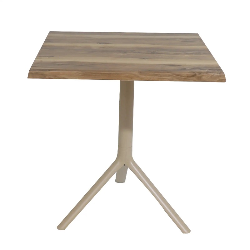 Table Bistrot Noa 3 Pieds 70×70 Cm Werzalit Socle Peinture Grège Sotufab – Indien – TBIS144GR