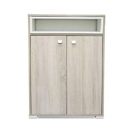 Porte Chaussures Sotufab 2 Portes Avec Niche – Chêne Brut & Blanc – PC47CB/BC Tunisie