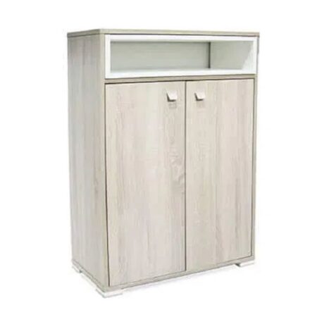 Porte Chaussures Sotufab 2 Portes Avec Niche – Chêne Brut & Blanc – PC47CB/BC Tunisie