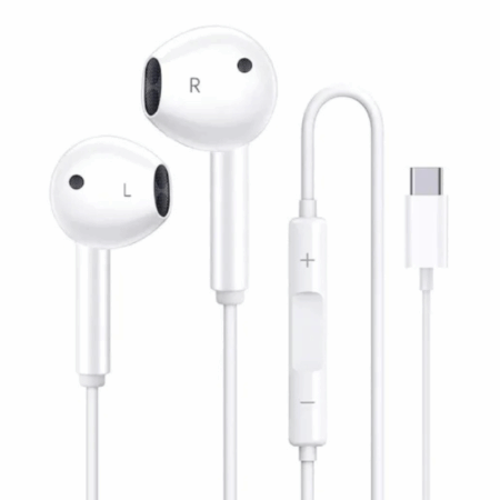 Écouteurs filaire Type-C – Blanc – DR09 Tunisie