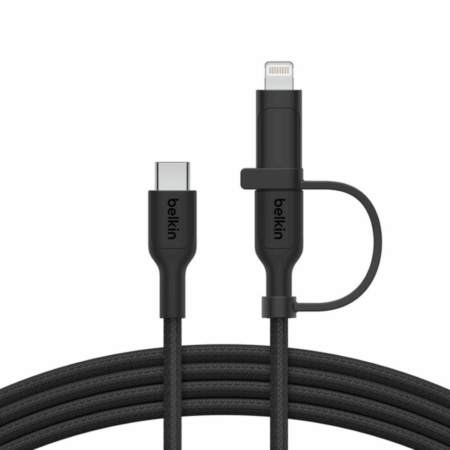 Câble de Charge Belkin 2-en-1 BoostCharge Pro avec connecteurs USB-C et Lightning – Noir – CAC003hq1.5MBK Tunisie