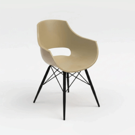 Chaise Cosmos avec Pieds Chromées – Grège – CHP0059TP Tunisie