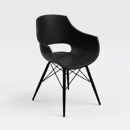 Chaise Cosmos avec Pieds Chromées – Noir – CHP0059NR Tunisie