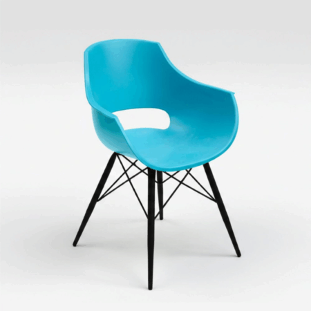 Chaise Cosmos avec Pieds Chromées – Bleu Aqua – CHP0059BLP Tunisie