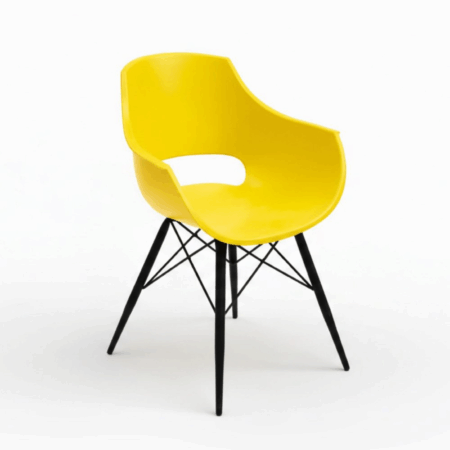 Chaise Cosmos avec Pieds Chromées – Jaune – CHP0059JN Tunisie