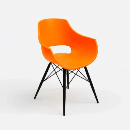 Chaise Cosmos avec Pieds Chromées – Orange – CHP0059ORG Tunisie