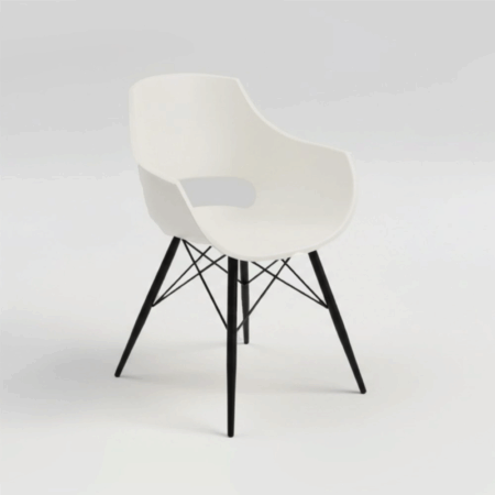 Chaise Cosmos avec Pieds Chromées – Blanc – CHP0059BC Tunisie