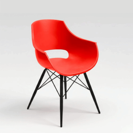 Chaise Cosmos avec Pieds Chromées – Rouge – CHP0059RG Tunisie